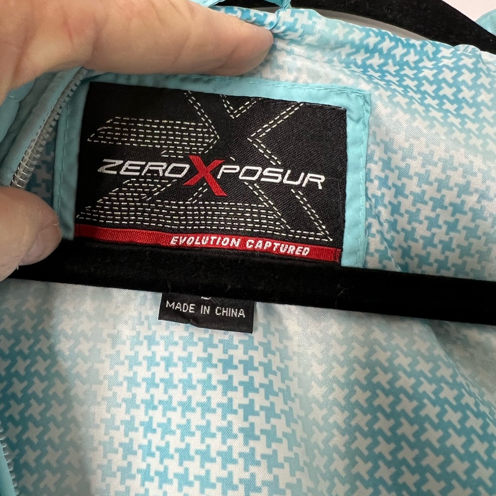 ZeroXposur |S|Blue Puffer Jacket with Quilted Design - Picture 2 of 6